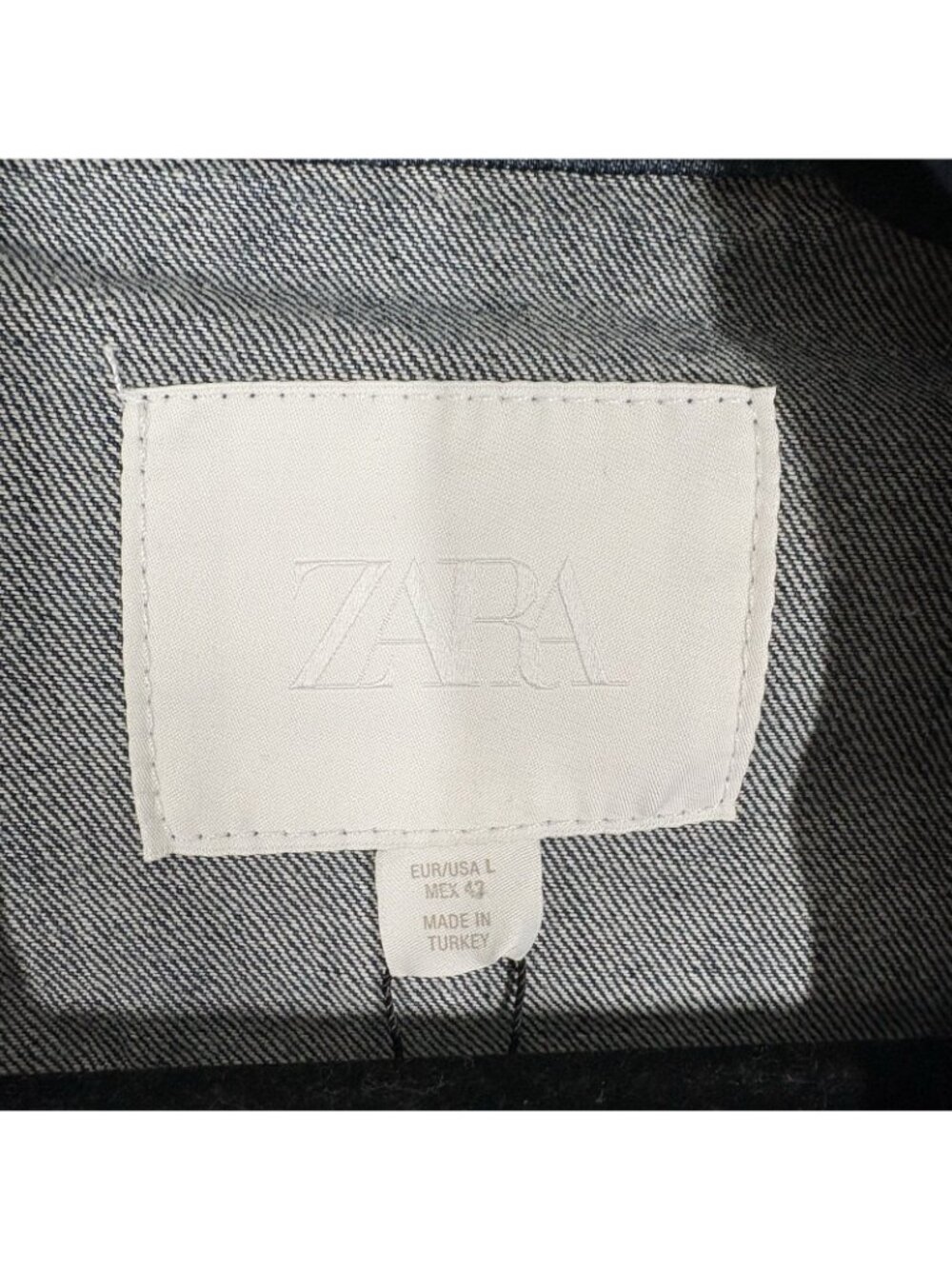 Zara Men Size L Blue Dark Wash Denim Cotton Casual Full Zip Jacket NWT - Picture 8 of 11